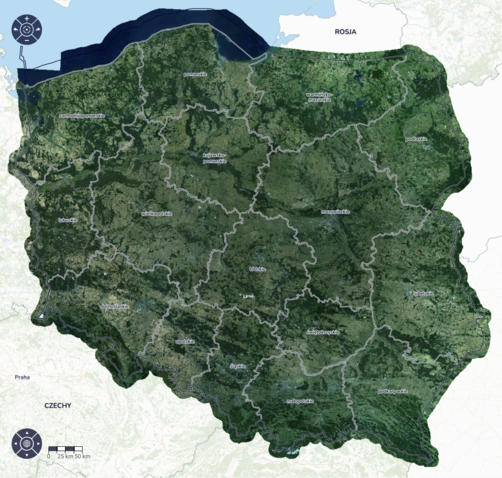 Ortofotomapa satelitarna o zwiększonej rozdzielczości 2022